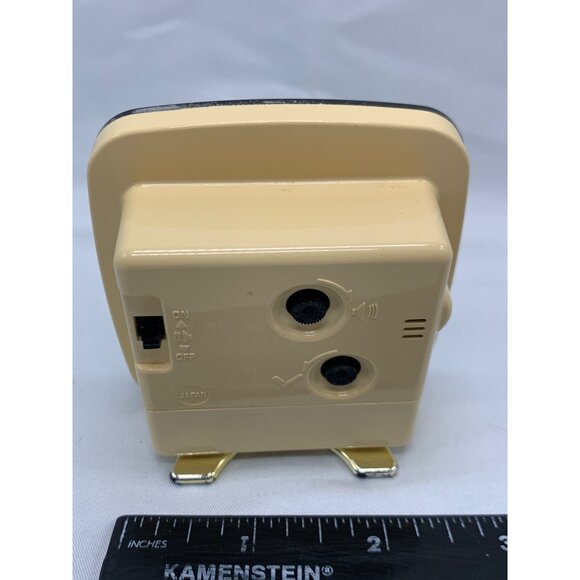 Vintage Bulova Quartz Japan-Made Alarm Clock Beige & Gold 3.5" Roman Numerals - Picture 4 of 8